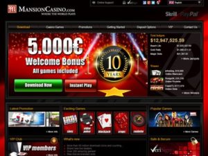 ¿Cómo es el bono de bienvenida de Mansion Casino?