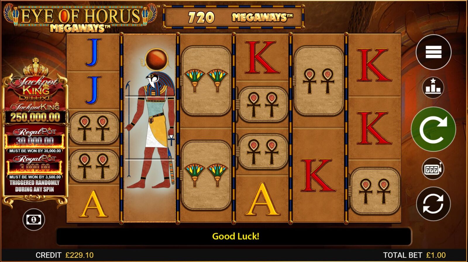Juega a la slot Eye of horus megaways en modo demo gratuito
